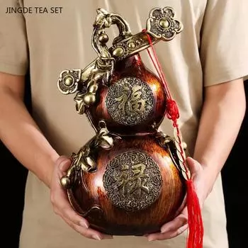 1 шт 19x17.5x32 см смоляная тыква-копилка в виде счастливой тыквы китайская копилка в стиле ретро украшение декор