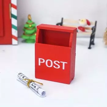 1 шт. 1:12 кукольных домиков, миниатюрный почтовый ящик и газета, рождественский праздник, карманное украшение для сцены красный