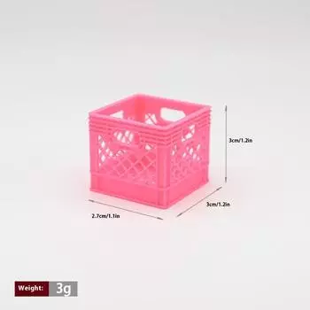 1 шт. 1:12 Кукольный домик Миниатюрный Ручной Модель Рамы для Пива Корзина для Хранения Продуктов Декор для Кухни Игрушка Аксессуары для Кукольного Домика розовый
