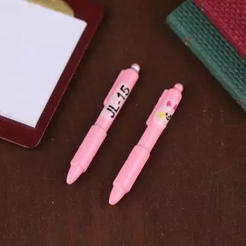 1 шт. 1/12 кукольный домик мини шариковая ручка миниатюрная сцена для изучения модель аксессуары металлическая цветная ручка кукла игрушка розовый