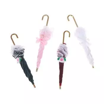 Кукольный игрушечный зонтик белый