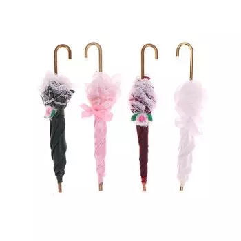 1 шт. 1:12 кукольный миниатюрный королевский женский кружевной зонтик, аксессуары для кукольного дома зелёный