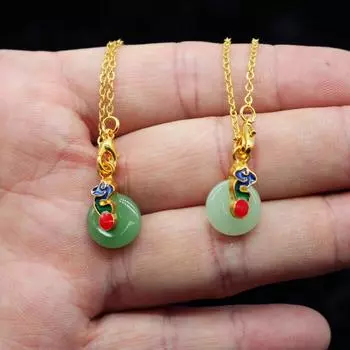 1 шт. 1/12 мини-ювелирное кукольное украшение китайский шикарный металлический декоративный ожерелье имитация замка долговечности нефритовый колокольчик модель кукольные аксессуары