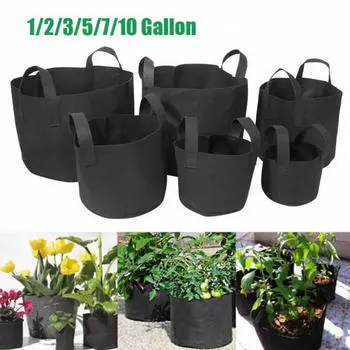1/2/3/7/10 галлонов круглые фетровые горшки, сумка для растений, контейнер для овощей, сумка для выращивания 5 gallon
