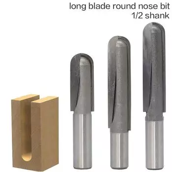 1 шт., 1/2 хвостовика, твердосплавная концевая фреза с ЧПУ, инструмент с длинным лезвием и круглым носом, фреза для стержневой коробки 1/2x5/8x1-1/2