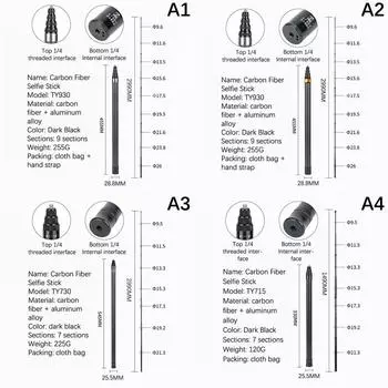 1 шт. 1,5/2,9/углеродное волокно невидимая расширенная версия селфи-палка для Insta360 X3/One X3/One Rs аксессуары для Gopro