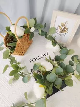 1 шт. 1,75 м искусственная лиана из пионов искусственный эвкалиптовый цветок гирлянда с семенами листьев эвкалипта зелень гирлянда для декора свадебного стола розовый