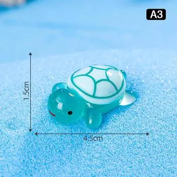 1 шт. 1,77-дюймовые светящиеся в темноте фигурки морских черепах, миниатюрные светящиеся фигурки животных из смолы, тема океана, украшение для дома и сада своими руками
