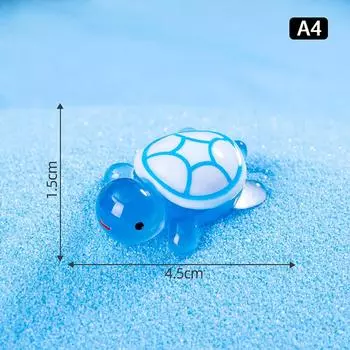 1 шт. 1,77-дюймовые светящиеся в темноте фигурки морских черепах, миниатюрные светящиеся фигурки животных из смолы, тема океана, украшение для дома и сада своими руками