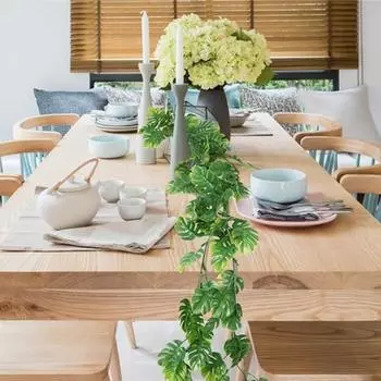 1 шт. 1,8 м искусственные растения лианы из листьев монстеры искусственные растения пластиковые подвесные лианы лианы монстеры искусственные подвесные зеленые растения комнатное украшение зелёный