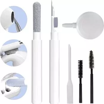 1 шт./1 комплект, ручка для чистки наушников, глубокая чистка, многоразовая чистка гарнитуры, мягкая щетина, набор кистей для чистки клавиатуры, инструмент для чистки экрана 2pcs