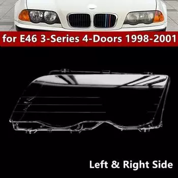 1 шт./1 пара, чехол для автомобильных фар для BMW E46, 4 двери, 3 серии, 1998-2001 гг., абажур, яркий корпус, чехлы для линз фар