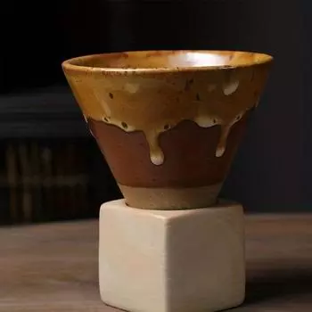 1 шт. 200 мл фарфоровая коническая кофейная кружка с держателем стильная милая посуда для питья на все времена подарок на День благодарения японская чайная чашка 200ml синий