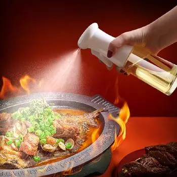 1 шт. 200 мл пустая белая/черная многоразовая стеклянная бутылка-спрей для масла-распылителя для приготовления пищи на открытом воздухе, бутылка-спрей для уксуса, соуса белый