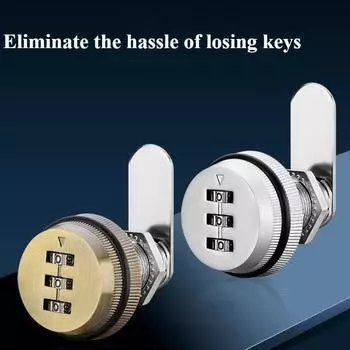 1 шт. 2024 3-значный кодовый замок кулачковый 20-30 мм бесключевой парольный замок почтовый ящик шкаф механические замки для двери почтового ящика шкафа 20mm чёрный