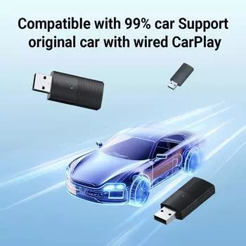 1 шт. 2024 мини беспроводной адаптер CarPlay для Car Play Dongle Bluetooth WiFi быстрое подключение Plug and Play для OEM проводной CarPlay автомобиля новый