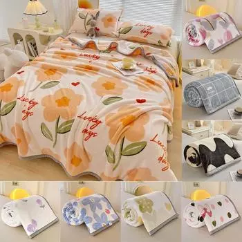 1 шт. 2024 Новый молочный флисовый чехол, теплое и утолщенное фланелевое одеяло, одеяло для сна, всесезонное, универсальное, многофункциональное, Manta 1pc-100x120cm