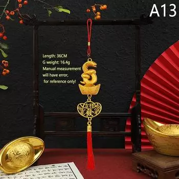 1 шт. 2025 год Змеи позолоченный пластиковый зодиакальный кулон в виде змеи счастливый талисман год украшения для дома и автомобиля