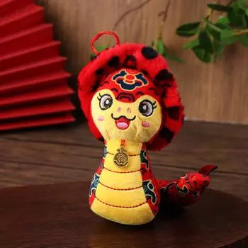 1 шт. 2025 год змеи талисман кукла кулон зодиак змея китайский орнамент новогодний подарок плюшевая игрушка фестиваль DIY аксессуары onesize