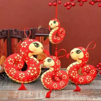 1 шт. 2025 Новый год Змеи Китайский Зодиак Кукла Змея Реквизит Игрушка Сувенирная Кукла Плюшевый Талисман Китайский Новый Год Украшения