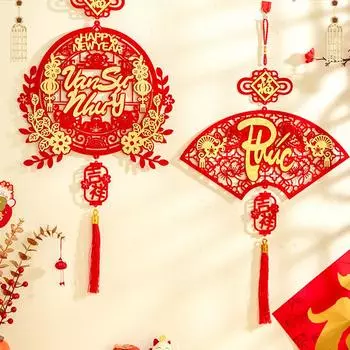 1 шт. 2025 прочный подвесной кулон лунный с кисточкой китайский узел Новый год Вьетнамский весенний фестиваль домашний декор