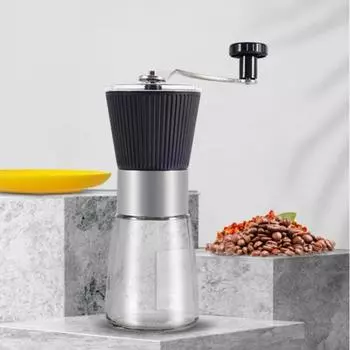 1 шт. 2025Новая ручная стеклянная кофемолка, ручная кофемолка, моющийся керамический сердечник разноцветный
