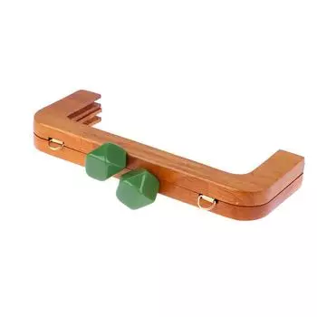 1 шт., 20 см, смоляная застежка с большим шариком, твердая древесина, деревянная рамка для кошелька, винты внутри, деревянная ручка для сумки, рамка для кошелька бежевый