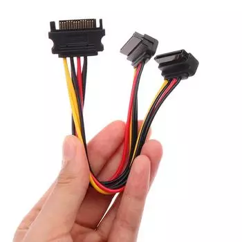 1 шт. 20 см удлинитель Sata для жесткого диска Hdd Ssd Sata Power Y-разветвитель кабель 15-контактный мужской к двойному 15-контактному женскому кабелю питания