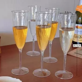 1 шт. 210 мл бокалы для красного вина, шампанского, пластиковые утолщенные имитационные пластиковые стаканчики, прозрачные свадебные праздничные принадлежности, стаканчик для напитков 210ml