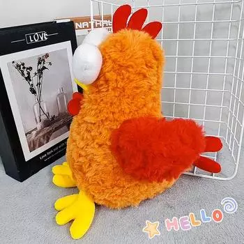 1 шт. 21 см милая игрушка в виде курицы, животное, милый забавный петух с большими глазами, мягкие плюшевые игрушки, украшение для дома, подушки для спальни, подарки