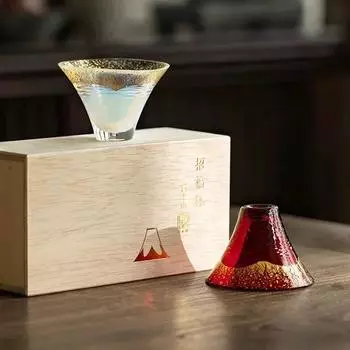 1 шт. 220 мл японская стеклянная чашка для сакэ Mount Fuji, бытовая чашка для чая, бокалы для коктейлей, посуда для напитков, подарок для друзей, украшение кухни 220ml розовый