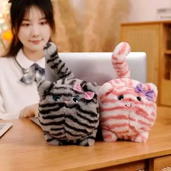 1 шт., 22/30 см, милый пухлый полосатый кот, плюшевые куклы, игривый котенок, подушка, мягкие животные, кавайные игрушки для детей, подарок для девочек 22cm