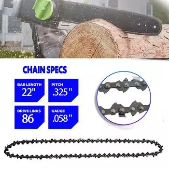 1 шт. 22 дюйма 86 приводных звеньев бензиновая цепная пила цепь 0,325 шаг 0,058 калибр бензиновая цепная пила аксессуар полное долото 1PCS