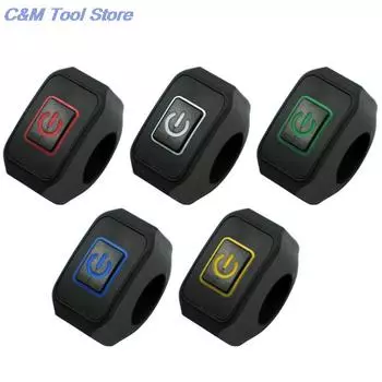 1 шт. 22 мм кнопка мгновенного переключения на руль мотоцикла для электрического управления со светодиодами красного, золотого, синего, белого и зеленого цветов зелёный