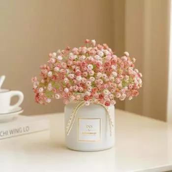1 шт., 22 см, искусственные цветы, букет «Дыхание ребенка», искусственная гипсофила, домашний декор, цветочная композиция, настольная ваза, аксессуары, венок для вечеринки «сделай сам» белый