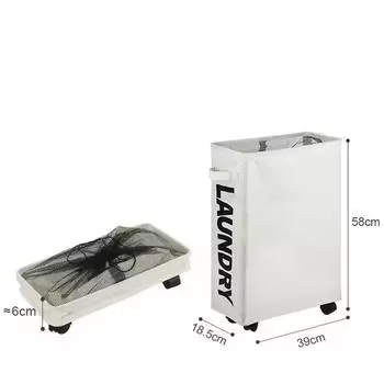 1 шт. 22 узкая корзина для белья на колесиках с подставкой, складная водонепроницаемая сортировочная и органайзерная корзина на колесах для грязного белья