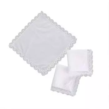 1 шт 23*25 см белые носовые платки женские свадебные вечерние полотенца для рук кружева 1PC белый