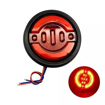 1 шт. 24 В 4,92 дюйма светодиодный круглый задний фонарь для автомобиля, стоп-сигнал, боковой габаритный фонарь, указатель поворота, отражатель для грузовика, прицепа, квадроцикла, универсальный красный