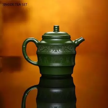 1 шт 250 мл Исин фиолетовая глина древний бамбуковый узел чайник сырой минеральный зеленый глина чай ручной работы кунг-фу чайный набор