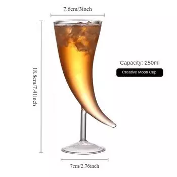 1 шт. 250 мл Креативный коктейльный бокал с высокой ножкой, Молекулярно-дымчатый индивидуальный стакан, бокал для лунного вина 250ml