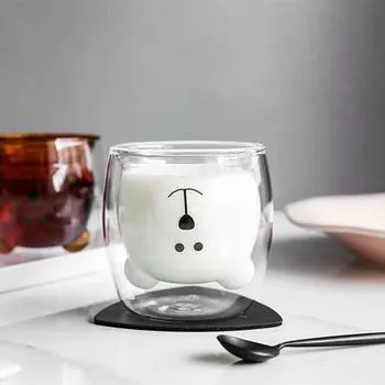 1 шт., 250 мл, милые кружки, мультяшная чашка для чая, кофе, молока, пара, стеклянные кружки с двойными стенками, забавные подарки на день Святого Валентина, день рождения для вас cat