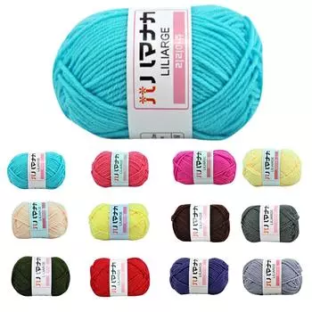 1 шт., 25 г, массивный красочный ручной вязаный молочный хлопок, вязаный крючком трикотаж, шерсть One Size