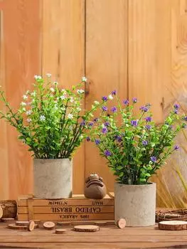 1 шт. 25 см искусственный пластиковый цветок Милана, искусственные мини-горшечные растения для стола, полки, гостиной, фермерского дома, офиса, украшения дома фиолетовый