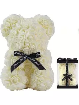 1 шт. 25 см подарочный мишка из роз искусственный мишка из роз подарок на день рождения на День святого Валентина свадьба День матери и годовщина подарок включая прозрачную подарочную коробку красный