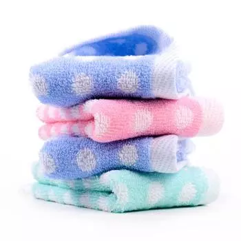 1 шт. 25x25 см жаккардовый хлопок в горошек портативное детское полотенце для ванной комнаты маленькое квадратное полотенце для рук и лица впитывающее воду мягкое 25x25cm розовый