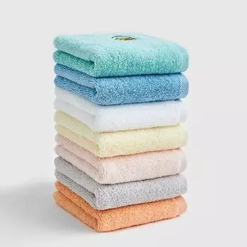 1 шт. 25x50 см 100% хлопок мультяшные животные круглая вышивка маленькие дети дети ребенок ванная комната полотенце для лица 25x50cm белый