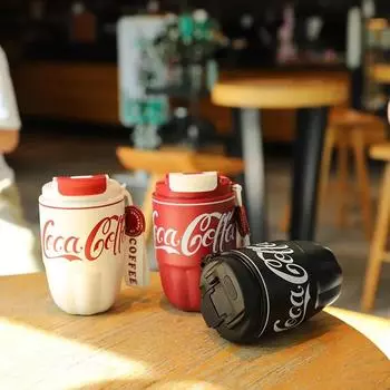 1 шт. 260 мл 320 мл нержавеющая сталь термокружка Coca Cola Same High Beauty бутылки для воды кофейная чашка портативная двойная кружка для напитков в офисе 320ml чёрный