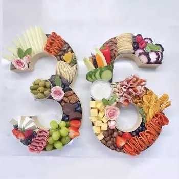 1 шт., 26 см, сладкая бумага-маше, заполняемый картонный номер на день рождения, поднос для кексов с мясными закусками Number 0