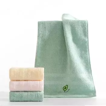 1 шт. 26x48 см вышитое фруктами бамбуковое хлопковое однотонное детское маленькое полотенце для рук и лица 26x48cm жёлтый