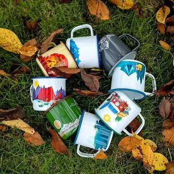 1 шт., 270 мл, уличная переносная эмалированная пивная кружка для кемпинга, домашний завтрак, вино, молоко, чай, чашка для кофе, кружки для сока, посуда для напитков 270ml